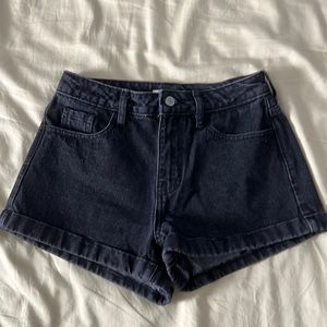 PACSUN black denim mom shorts